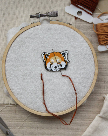 Red Panda Enamel Needle Minder