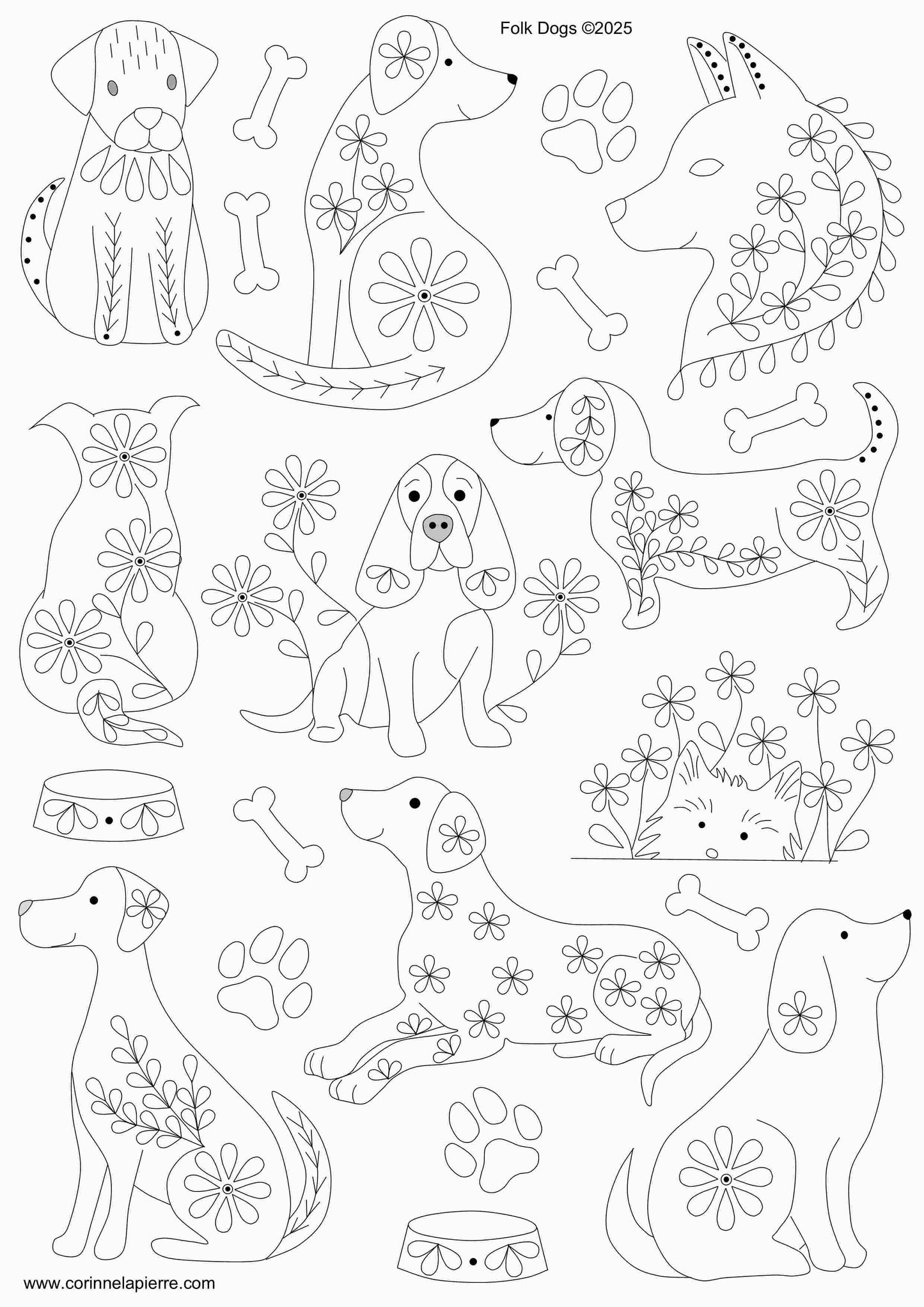 Stick and Stitch Embroidery Folk Cats