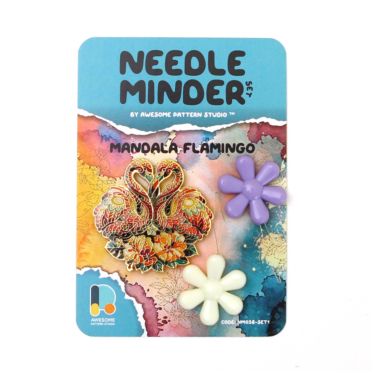 Mandala Flamingo - Magnetic Needle Minder Set #1