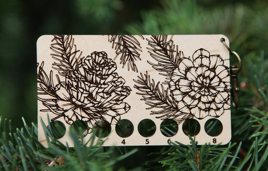 Pine Tree Embroidery Floss Storage Holder Maple Wood