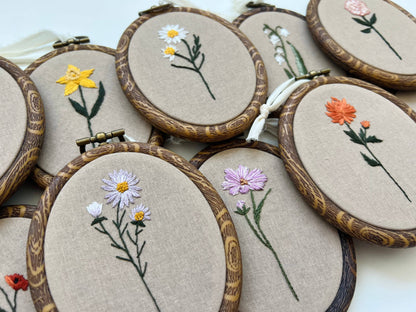 Birth Month Flowers Stick & Stitch Embroidery Pack