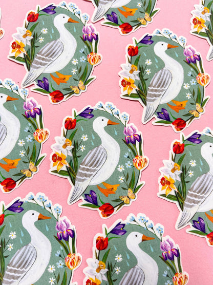 Spring Duck Clear Matte Sticker