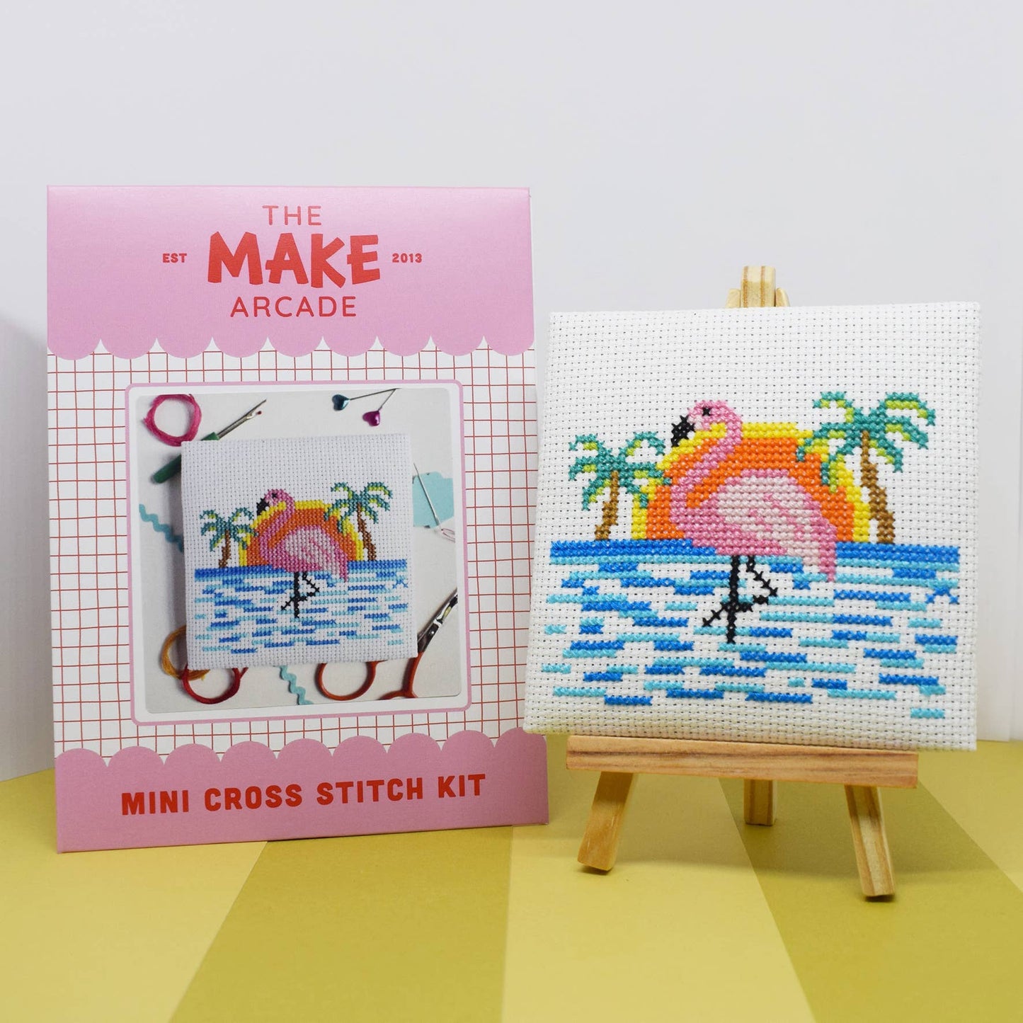 Flamingo Beach Mini Cross Stitch Kit