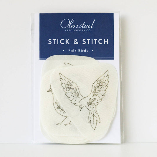 Folk Birds Stick and Stitch Embroidery Patterns