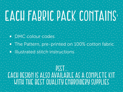 Merry Christmas Embroidery Pattern Fabric Pack