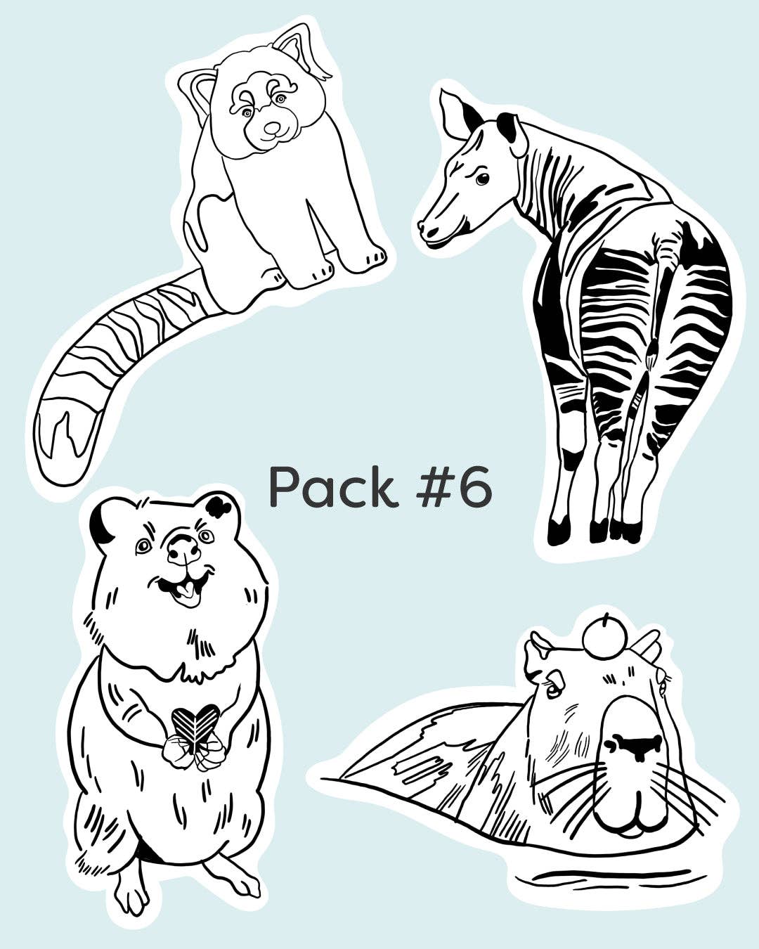 Wild Animal Stick-and-Stitch Pattern Pack #2