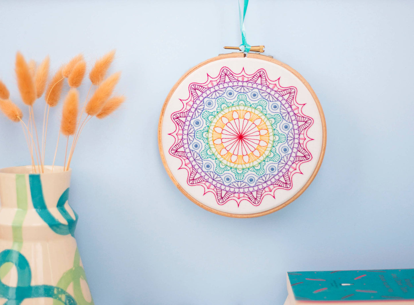 Rainbow Mandala Handmade Embroidery Pattern Fabric Pack
