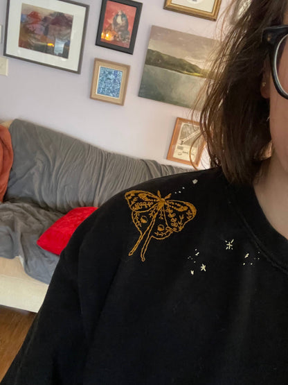 Moths Hand Embroidery Peel Stick & Stitch Pattern