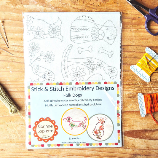 Stick and Stitch Embroidery Folk Dogs