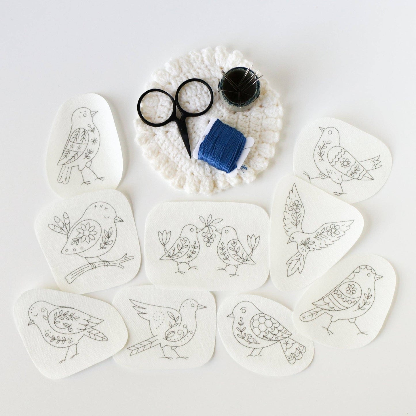 Folk Birds Stick and Stitch Embroidery Patterns