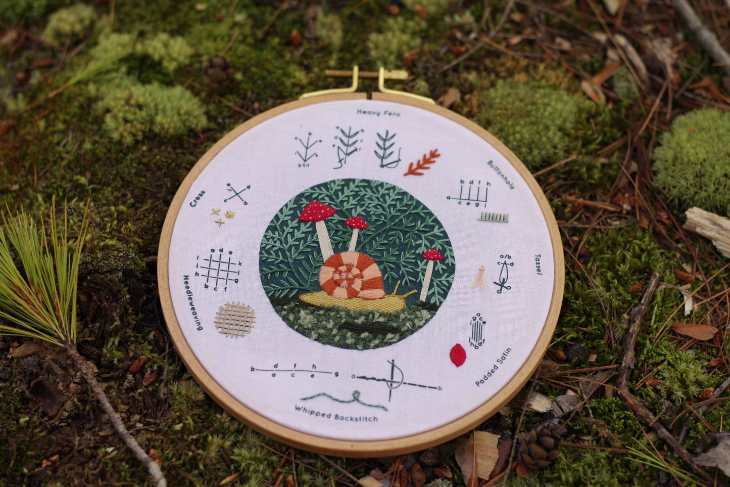 Forest Floor Embroidery Stitch Sampler