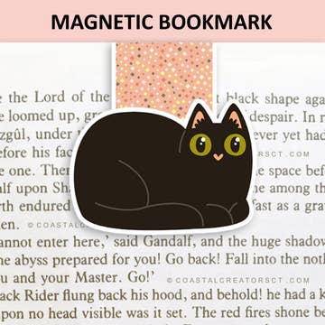 Black Cat Green Eyes Bookmark