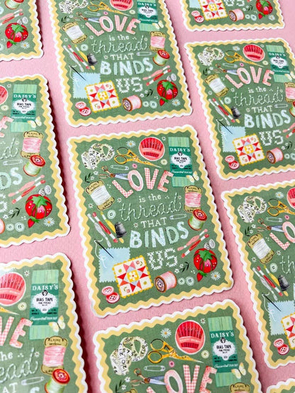 Love is The Thread Sticker