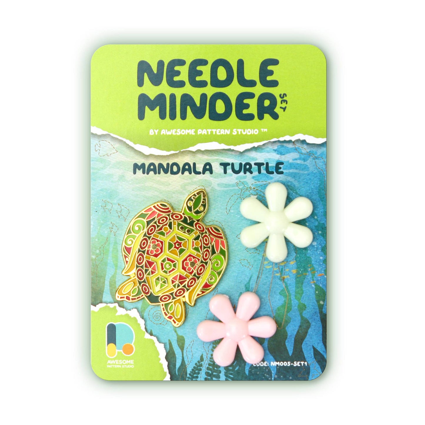 Mandala Turtle - Magnetic Needle Minder Set #1