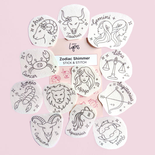 Zodiac Shimmer Stick & Stitch Embroidery Pack