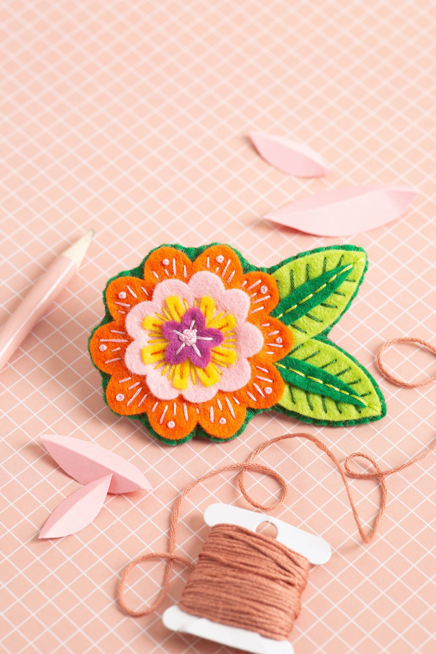Margery Flower Felt Craft Brooch Kit