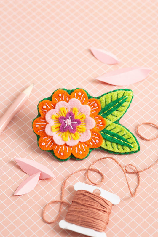 Margery Flower Felt Craft Brooch Kit