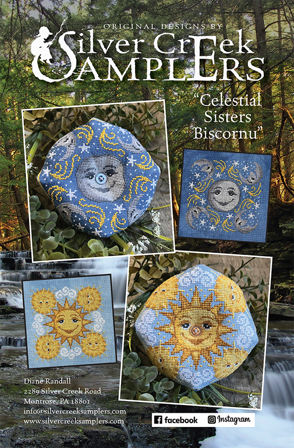 Celestial Sisters Biscornu Pattern