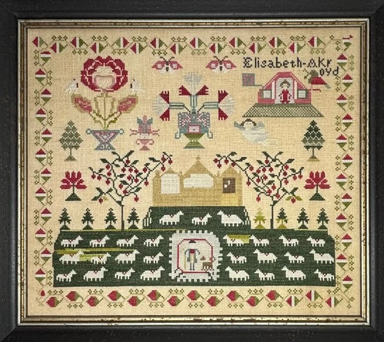 Elizabeth Ackroyd, One Girl Three Samplers Many Sheep Pattern