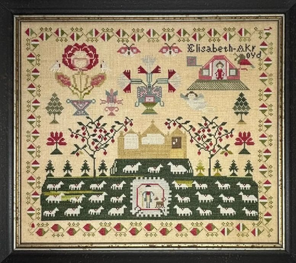 Elizabeth Ackroyd, One Girl Three Samplers Many Sheep Pattern
