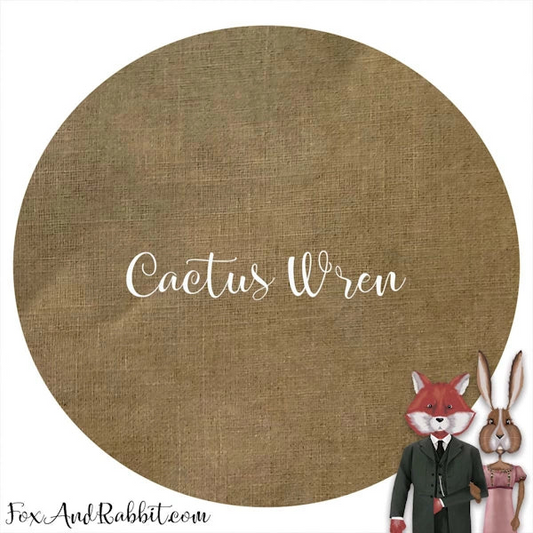 Fox and Rabbit Hand Dyed Fabric Cactus Wren