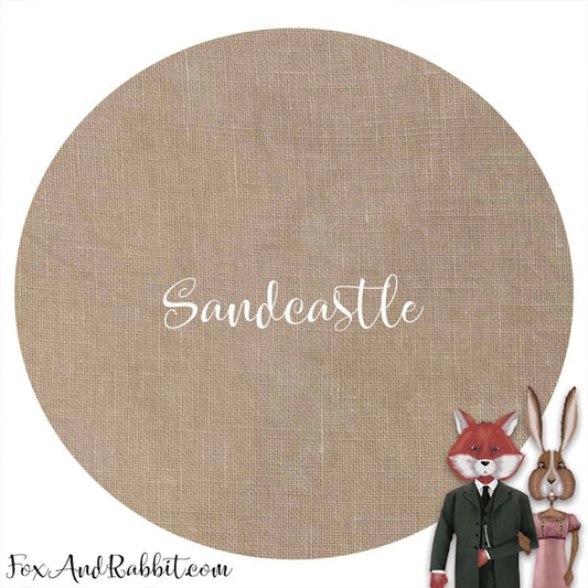 Fox and Rabbit Hand Dyed Fabric Sandcastle