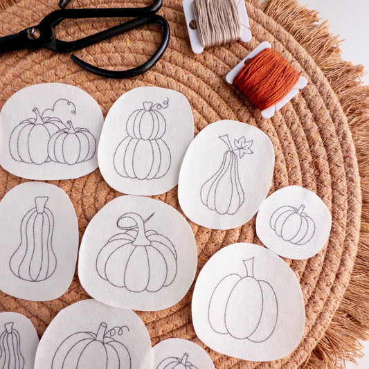 Stick and Stitch Pumpkin Embroidery Pattern