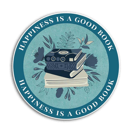 Happiness is a Good Book Sticker