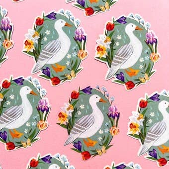 Spring Duck Clear Matte Sticker