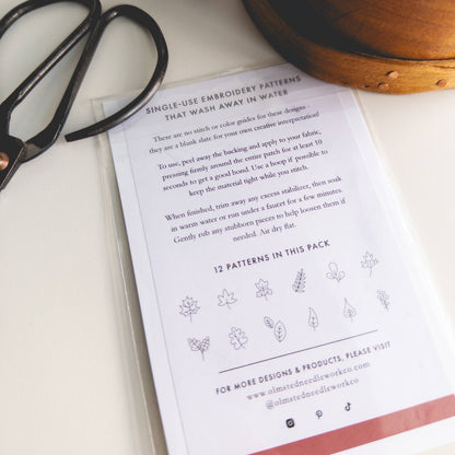 Mini Autumn Botanical Stick and Stitch Embroidery Pattern