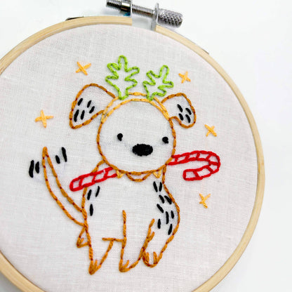 Christmas Puppy Embroidery Kit
