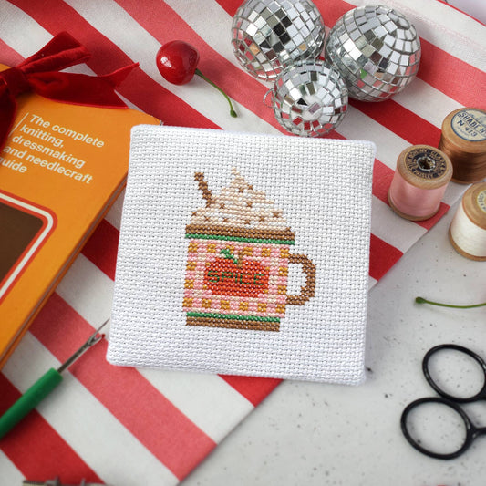 Pumpkin Spiced Latte Mini Cross Stitch Kit