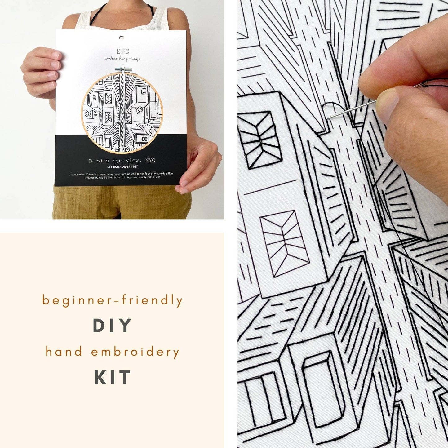 Bird's Eye View NYC Embroidery Kit