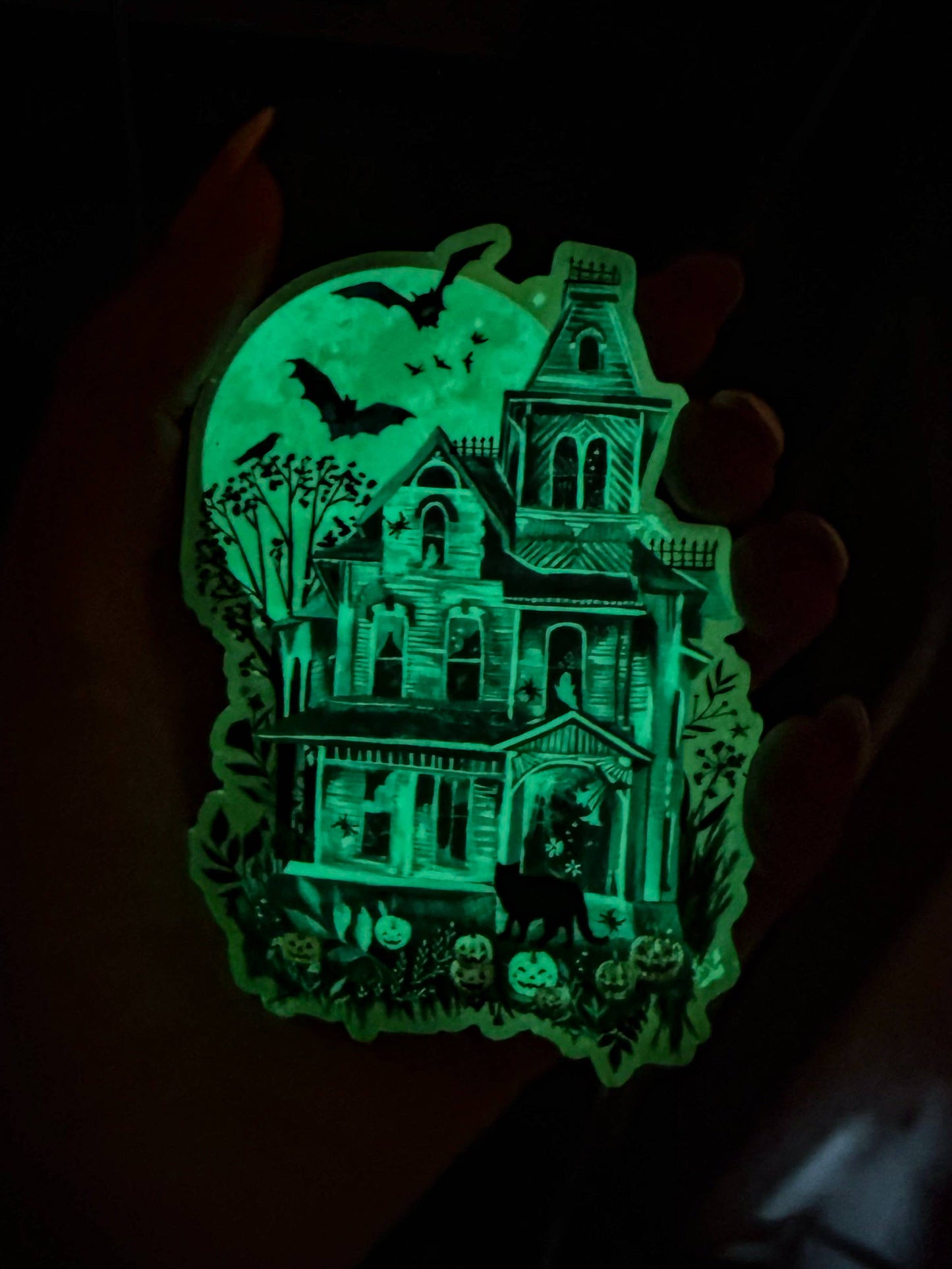 Haunted House Sticker Glow in The Dark