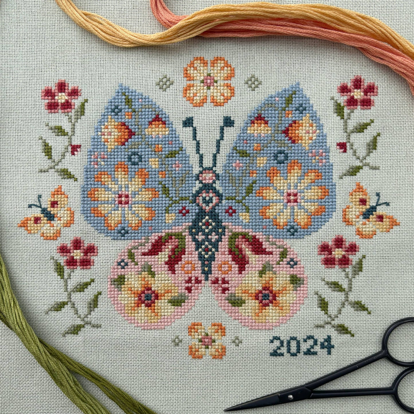 Floral Butterfly Cross Stitch Kit
