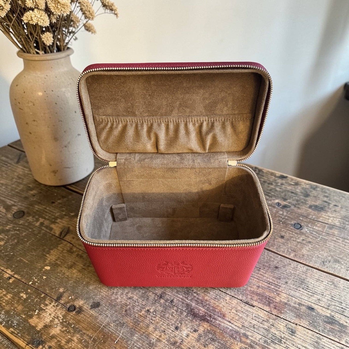 WinterBury Maroon Double Tray Needlework Sewing Case