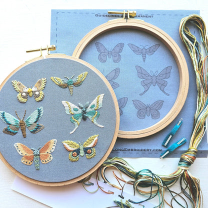 Moth Sampler Embroidery Kit