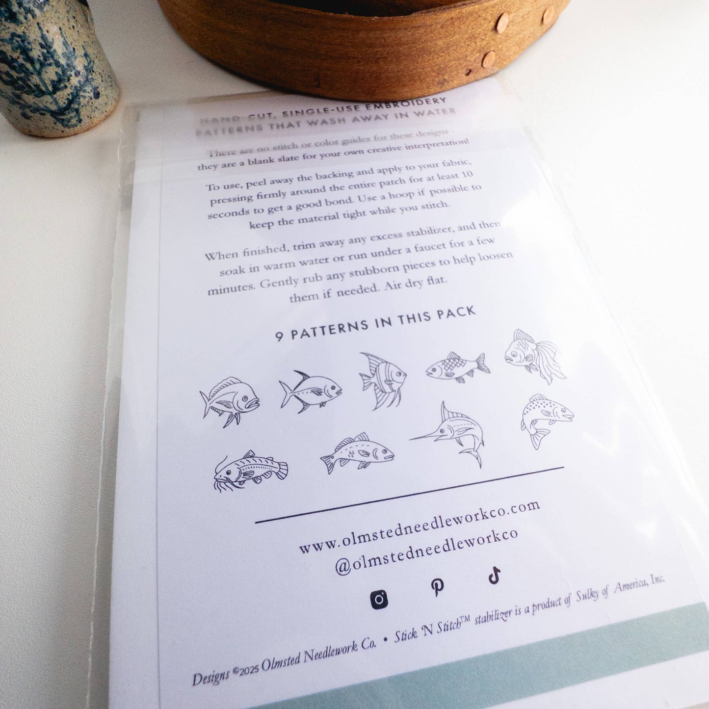 Fish Embroidery Stick and Stitch Pattern