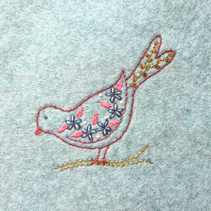 Stick and Stitch Embroidery Folk Birds