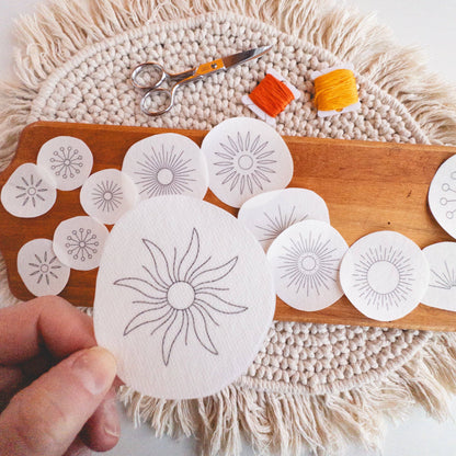 Sun Stick and Stitch Embroidery Pattern