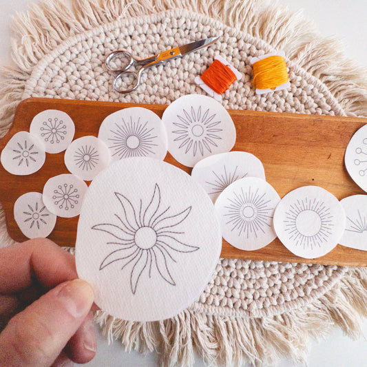 Sun Stick and Stitch Embroidery Pattern