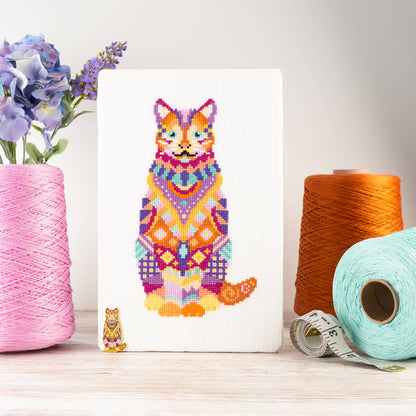 Mandala Cat Counted Cross Stitch Kit