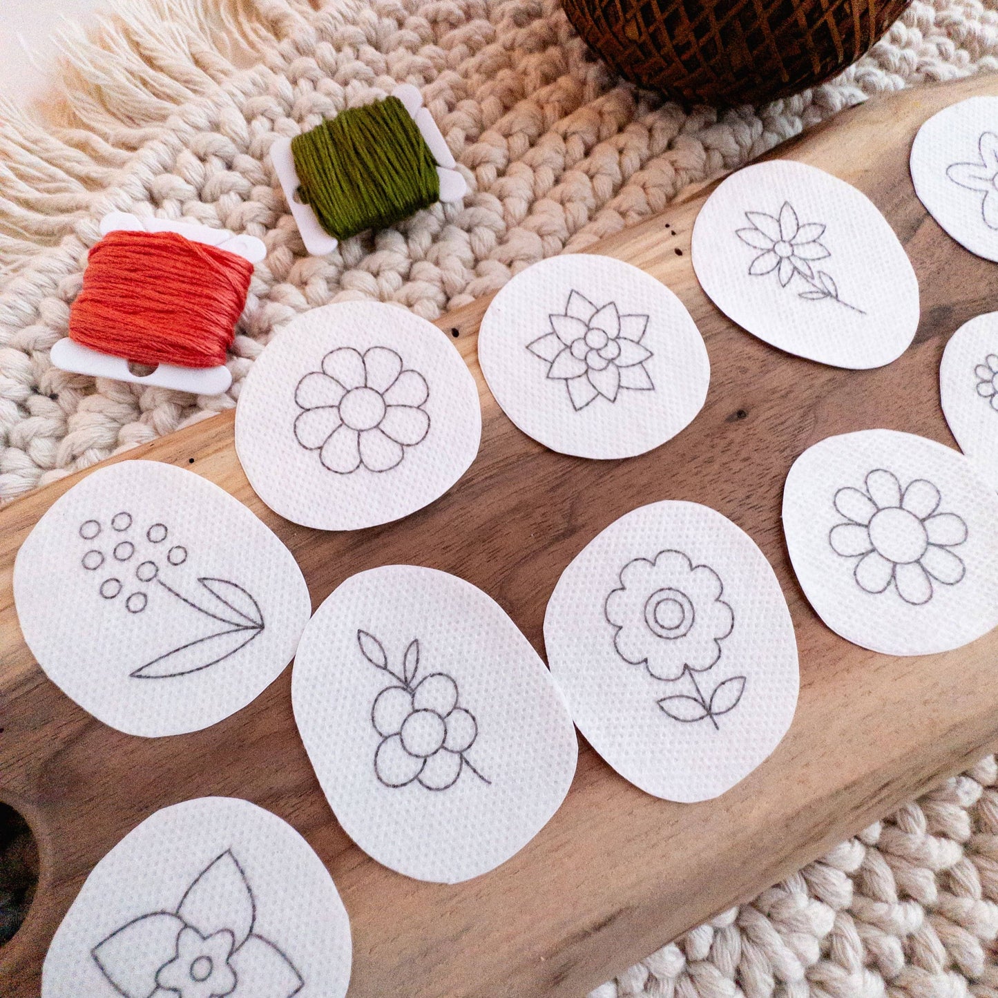 Mini Flowers Stick and Stitch Embroidery Pattern