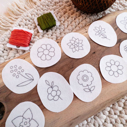 Mini Flowers Stick and Stitch Embroidery Pattern