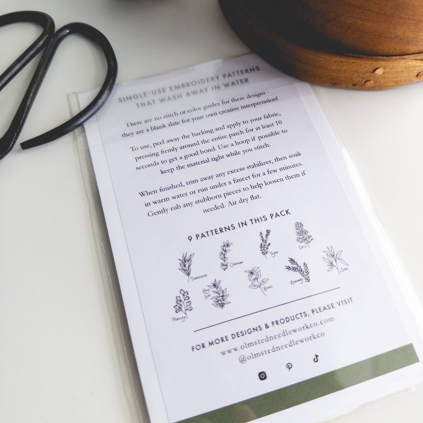 Herb Embroidery Patterns, Stick and Stitch Designs