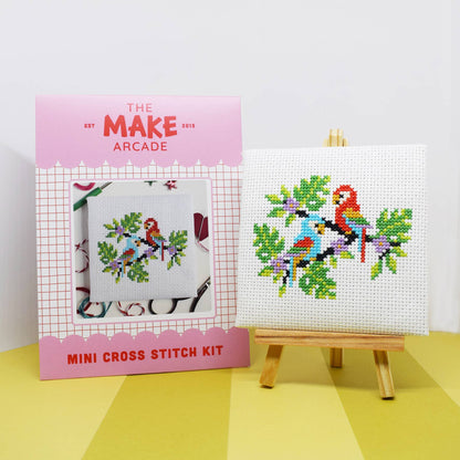 Tropical Parrots Mini Cross Stitch Kit