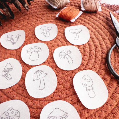 Mini Mushroom Stick and Stitch Embroidery Pattern