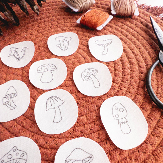 Mini Mushroom Stick and Stitch Embroidery Pattern
