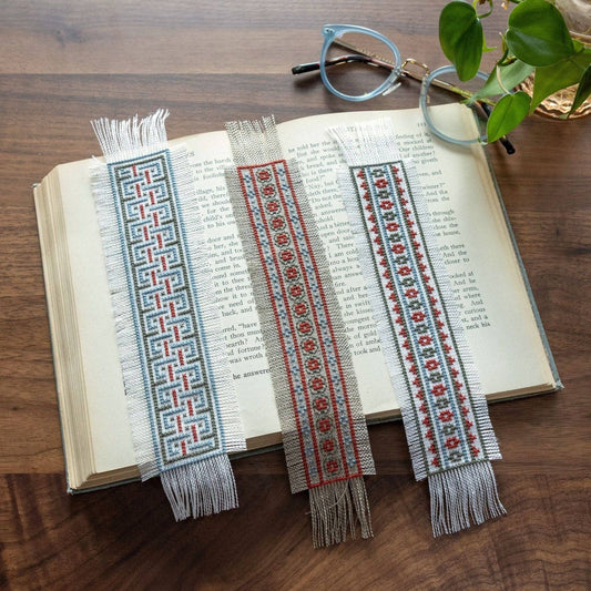 Folk Fabric Sampler Linen Cross Stitch Kit