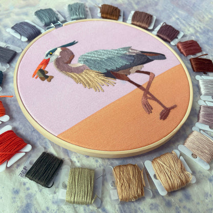 Embroidery and Beadwork Kit Great Blue Heron